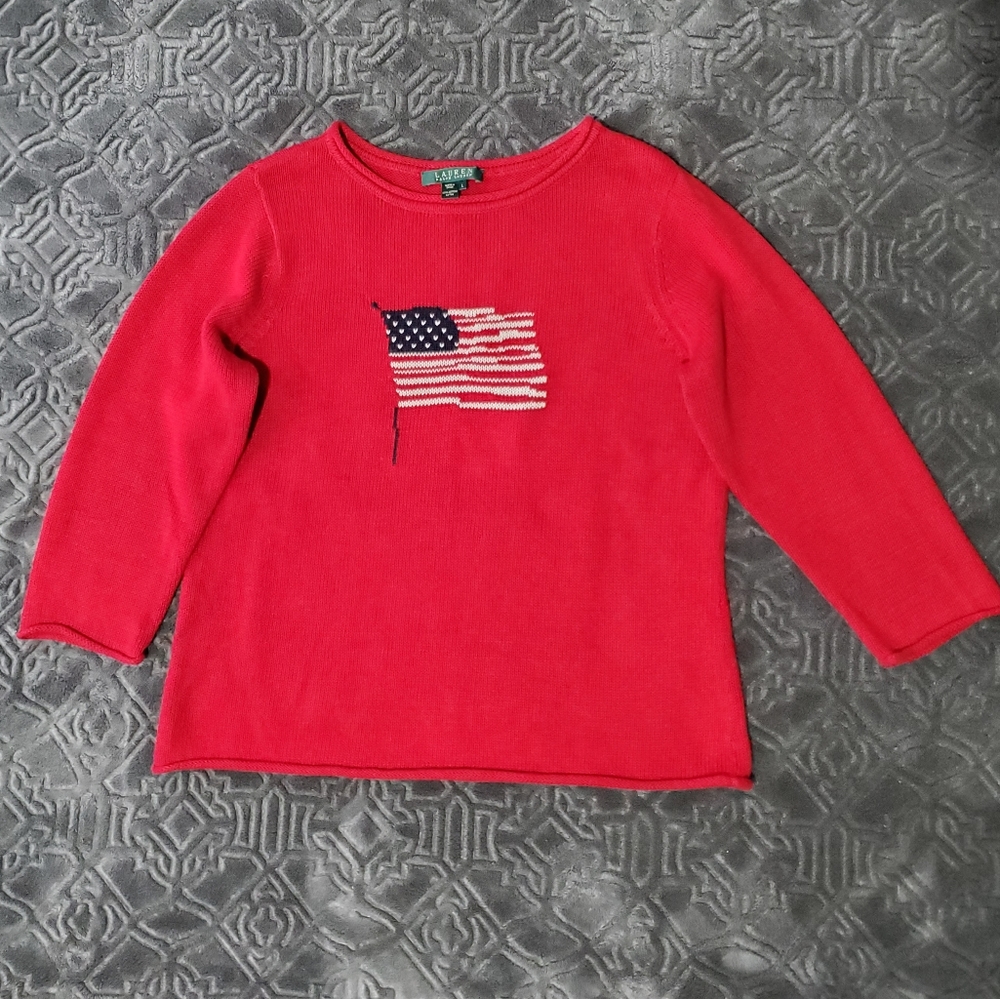 Ralph Lauren red flag sweater Large